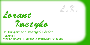 lorant kmetyko business card